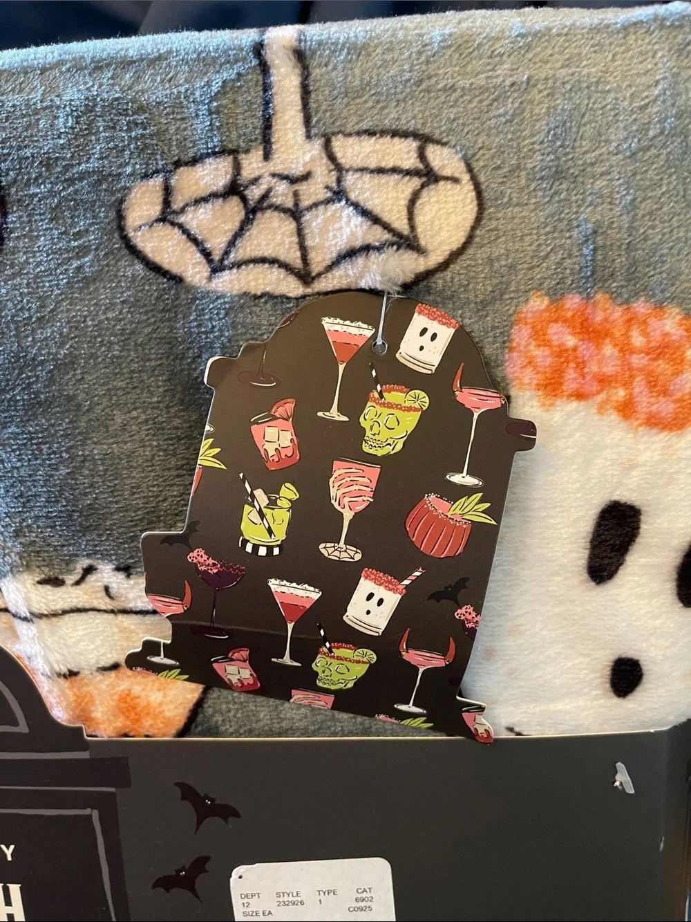 Envogue Halloween Plush Blanket in Gray, Orange & Neon Green
